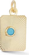 Ember Fine Jewelry 14K Gold Turquoise Dog Tag Charm Pendant