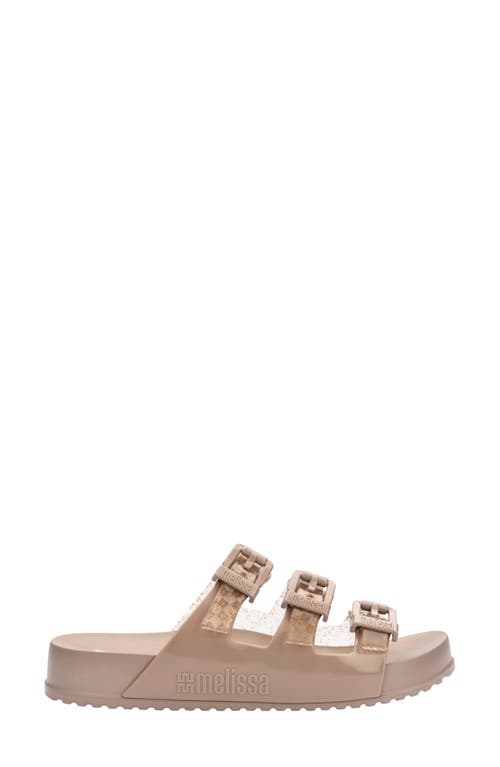 Melissa Cozy Stripes Platform Slide Sandal In Sand