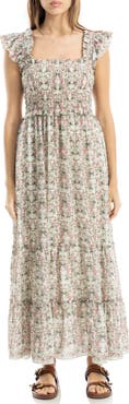 MAX STUDIO Flutter Sleeve Maxi Dress