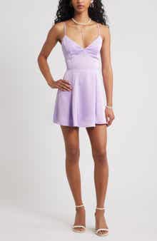 BP. Lace-Up Satin Minidress