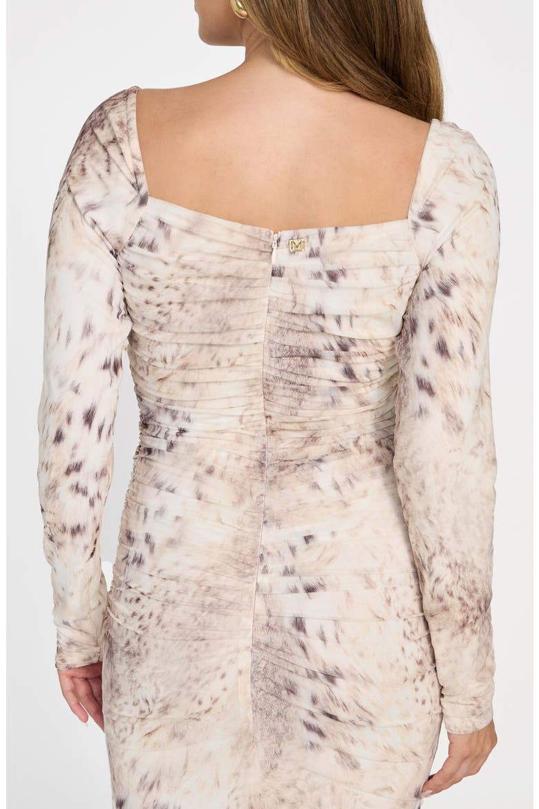 Holly Drape Long Sleeve Body-Con Dress, Alternate, color, BEIGE