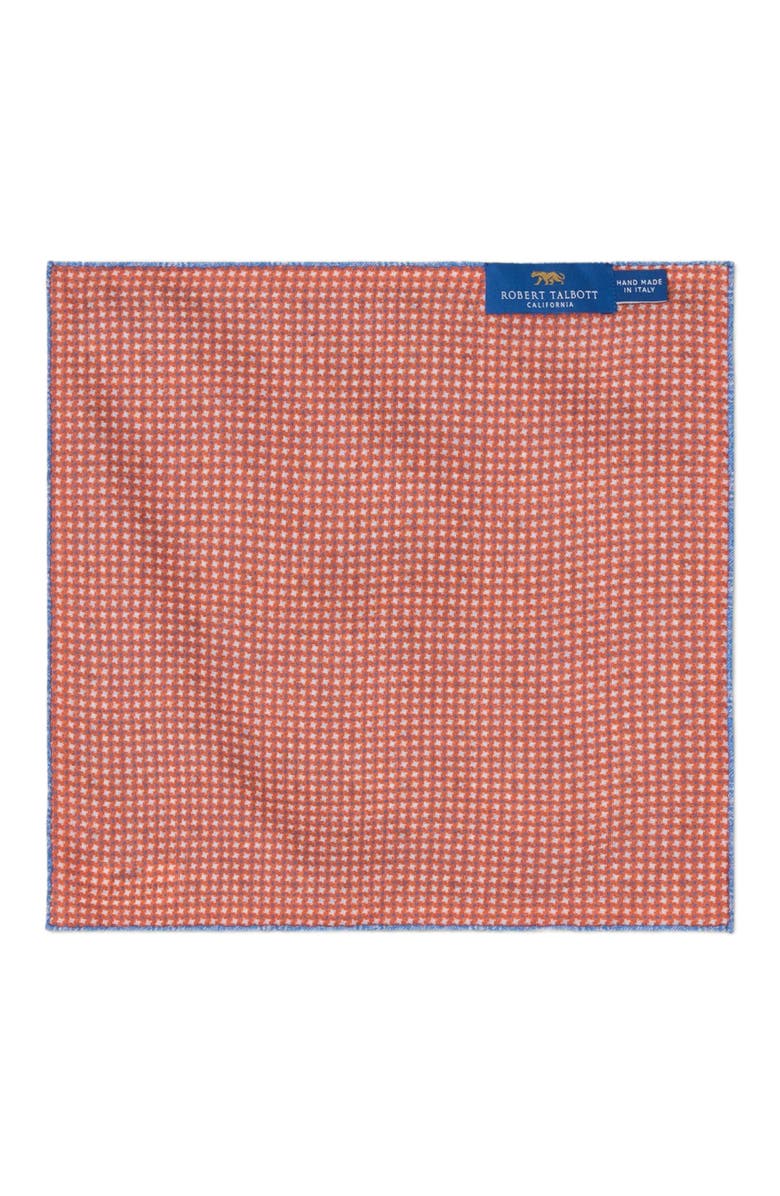 Robert Talbott Collins Reversible Silk/Cotton Pocket Square, Alternate, color, Blue/Orange Neat