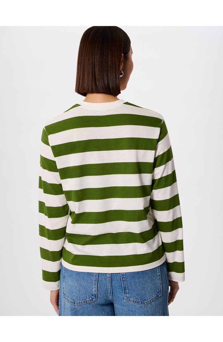 Whistles Relaxed Stripe Long Sleeve Tee, Alternate, color, Grn/Multi