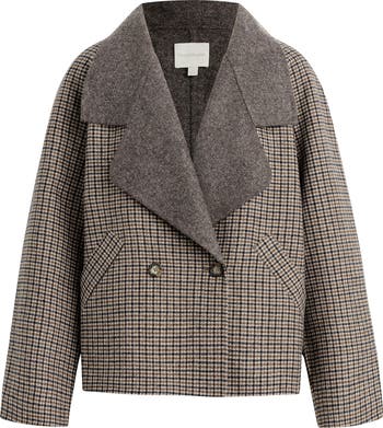 The Cameron Houndstooth Wool Blend Coat