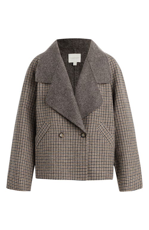 Favorite Daughter The Cameron Houndstooth Wool Blend Coat In Gray