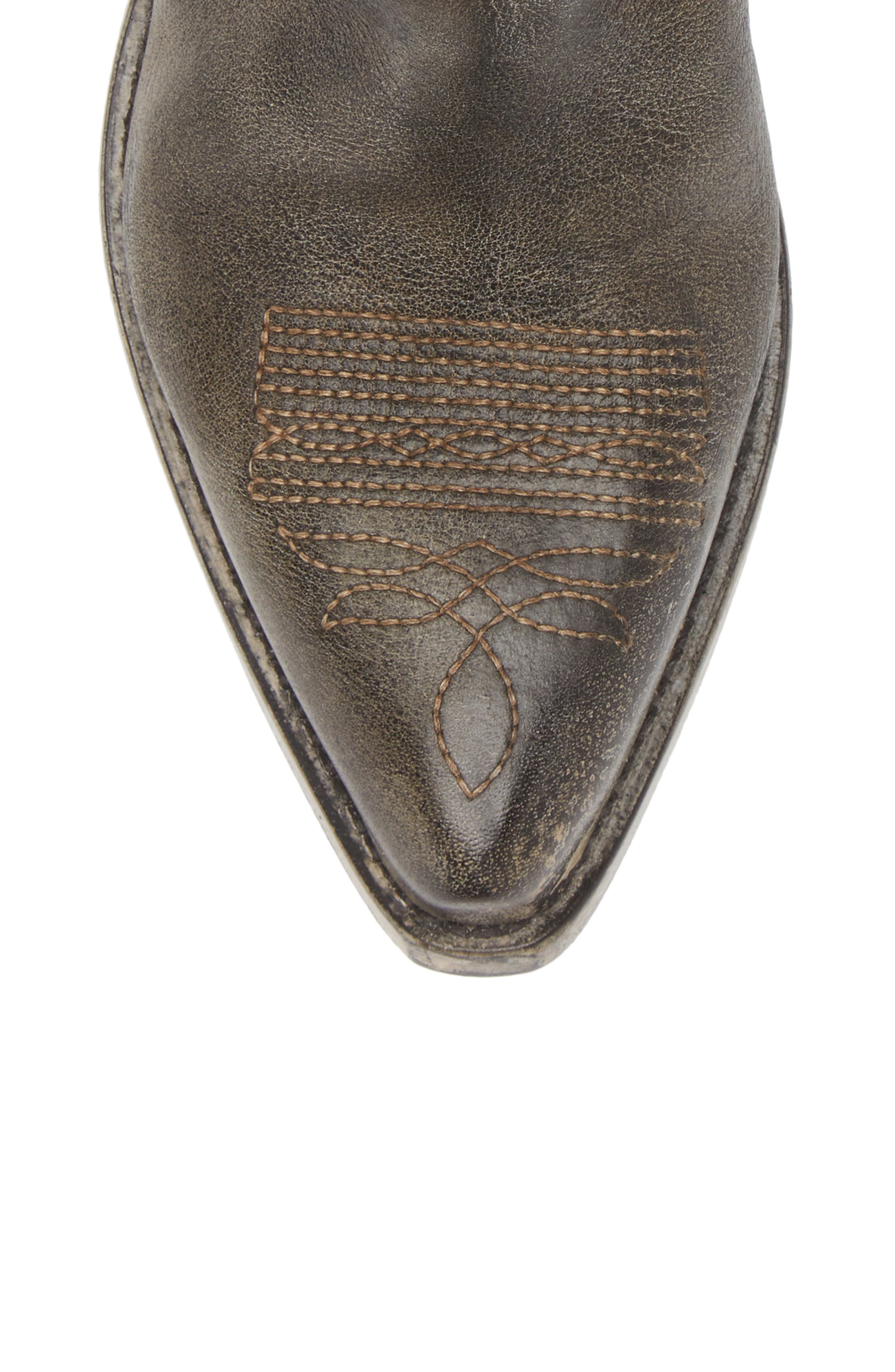 Golden Goose Wish Star Short Western Boot, Alternate, color, Black/ Ecru Silver