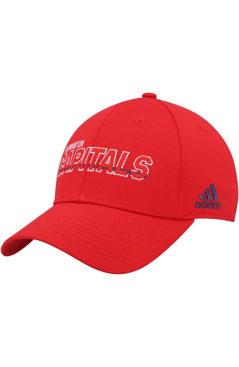 adidas Men's adidas Red Washington Capitals Team Bar Flex Hat, Main, color, Red
