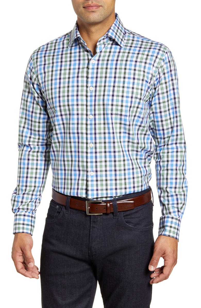 Peter Millar Ocracoke Check Button-Up Shirt, Main, color, 