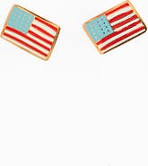 Pip Pop Girls' American Flag Flatback Stud Hypoallergenic Earrings