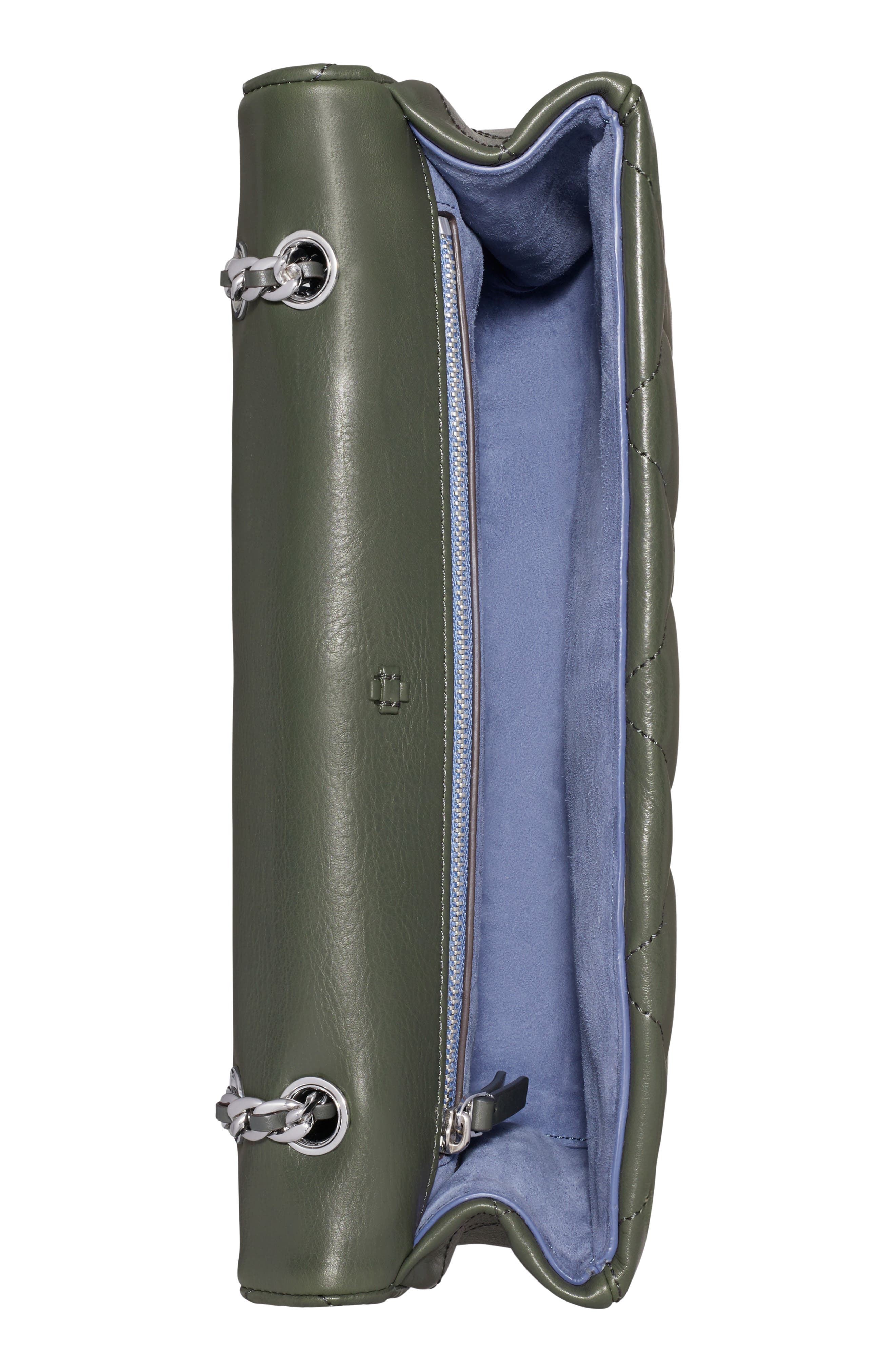 Bunny Knot Leather Shoulder Bag, Alternate, color, OBSIDIAN