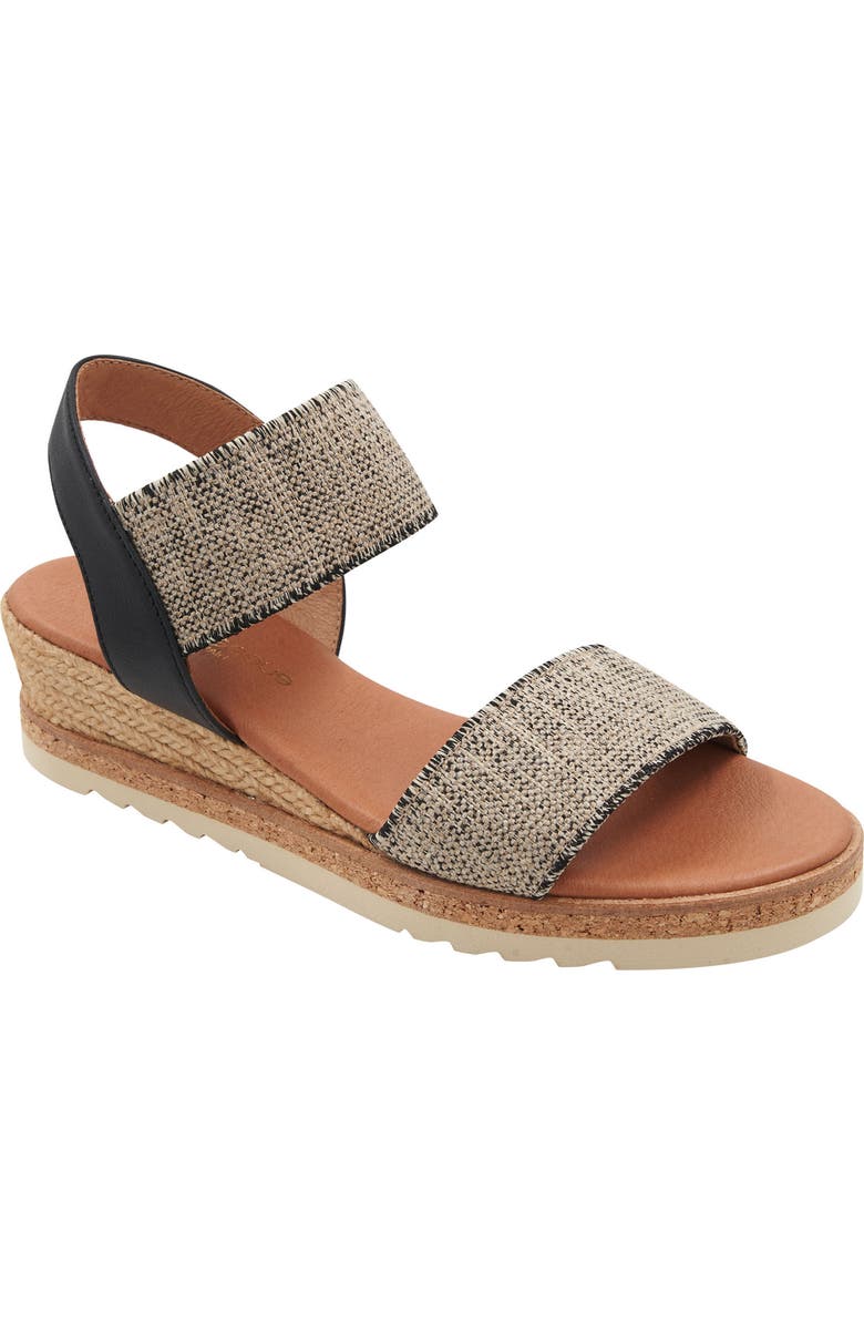 André Assous Neveah Espadrille Sandal, Main, color, Black/ Beige