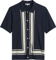 Madewell Border Stripe Short Sleeve Cotton Sweater Shirt