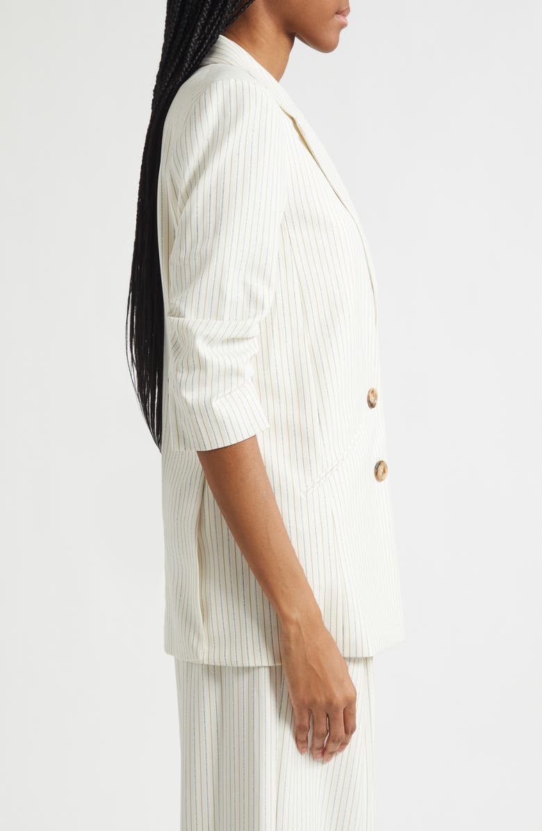 Veronica Beard Rupert Metallic Pinstripe Dickey Jacket, Alternate, color, Dove Multi