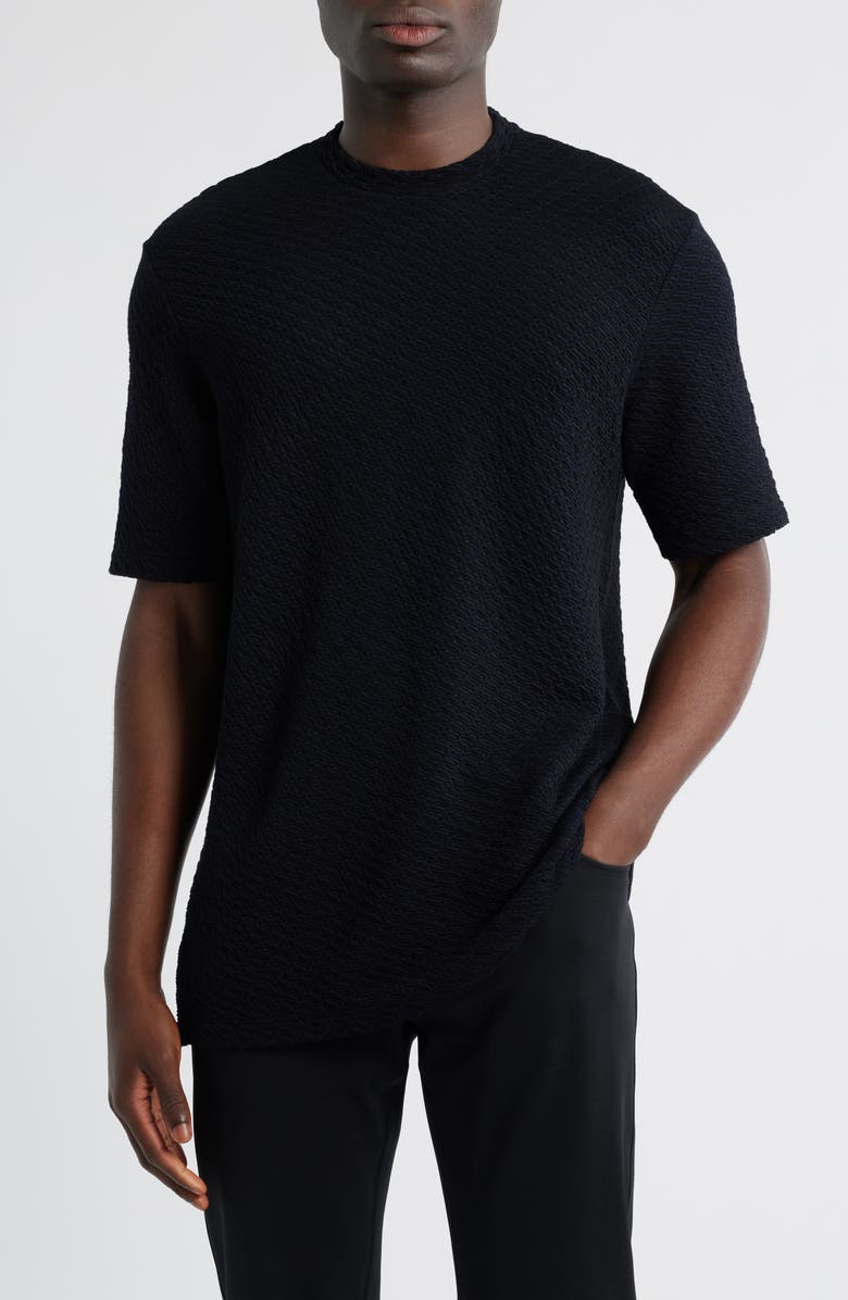 Emporio Armani Textured Jersey T-Shirt, Main, color, Black