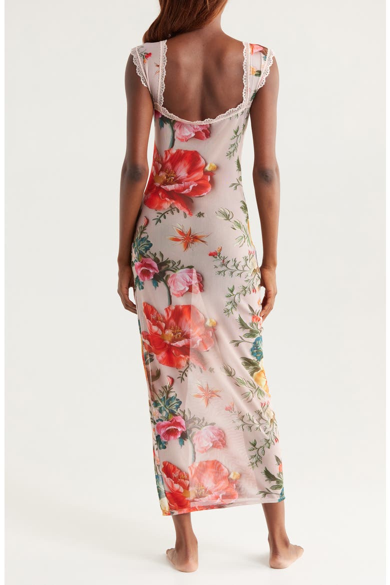 Floral Mesh Maxi Slip, Alternate, color, 3D FLORAL