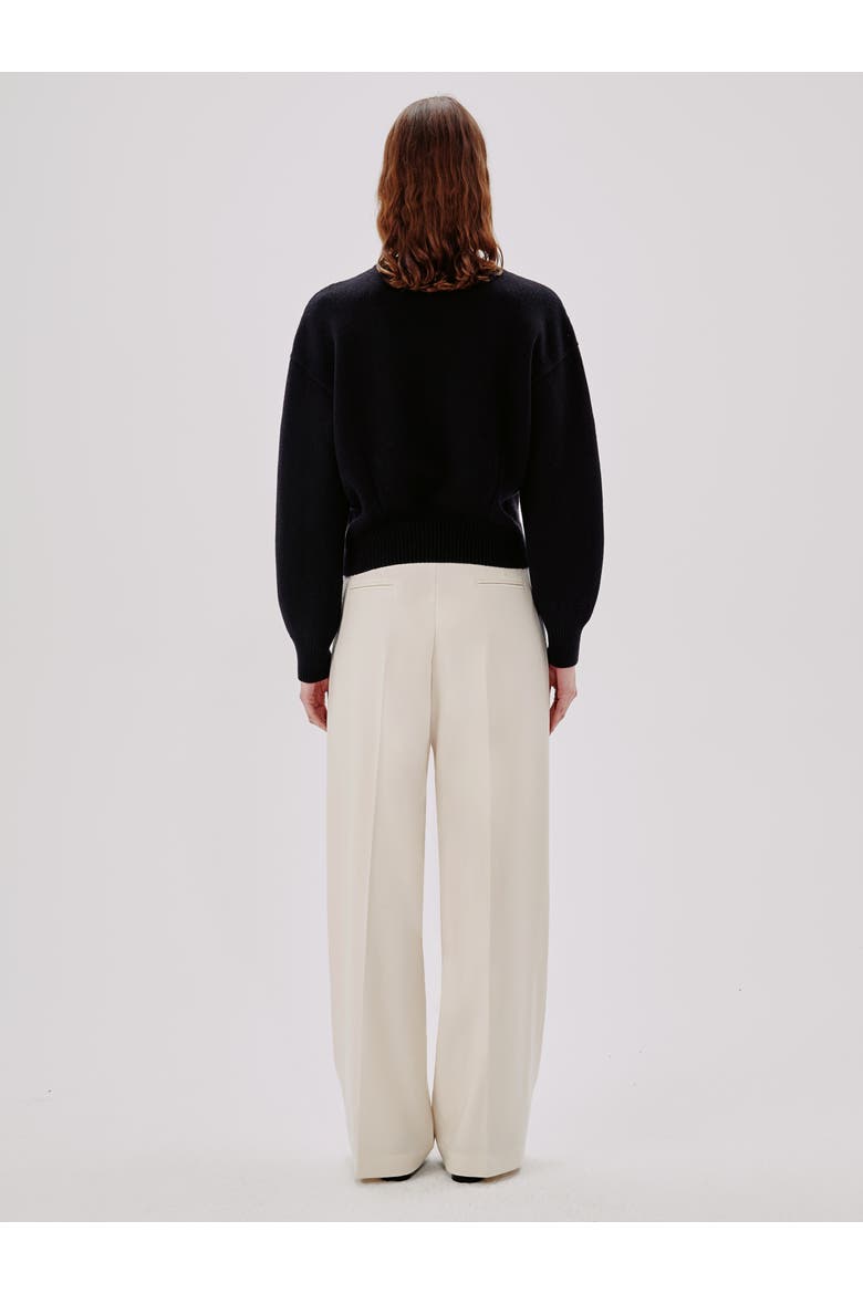 CASHMERE KNIT SWEATSHIRT, Alternate, color, BLACK