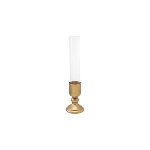 Iron Taper Holder Duo with Glass Hurricane