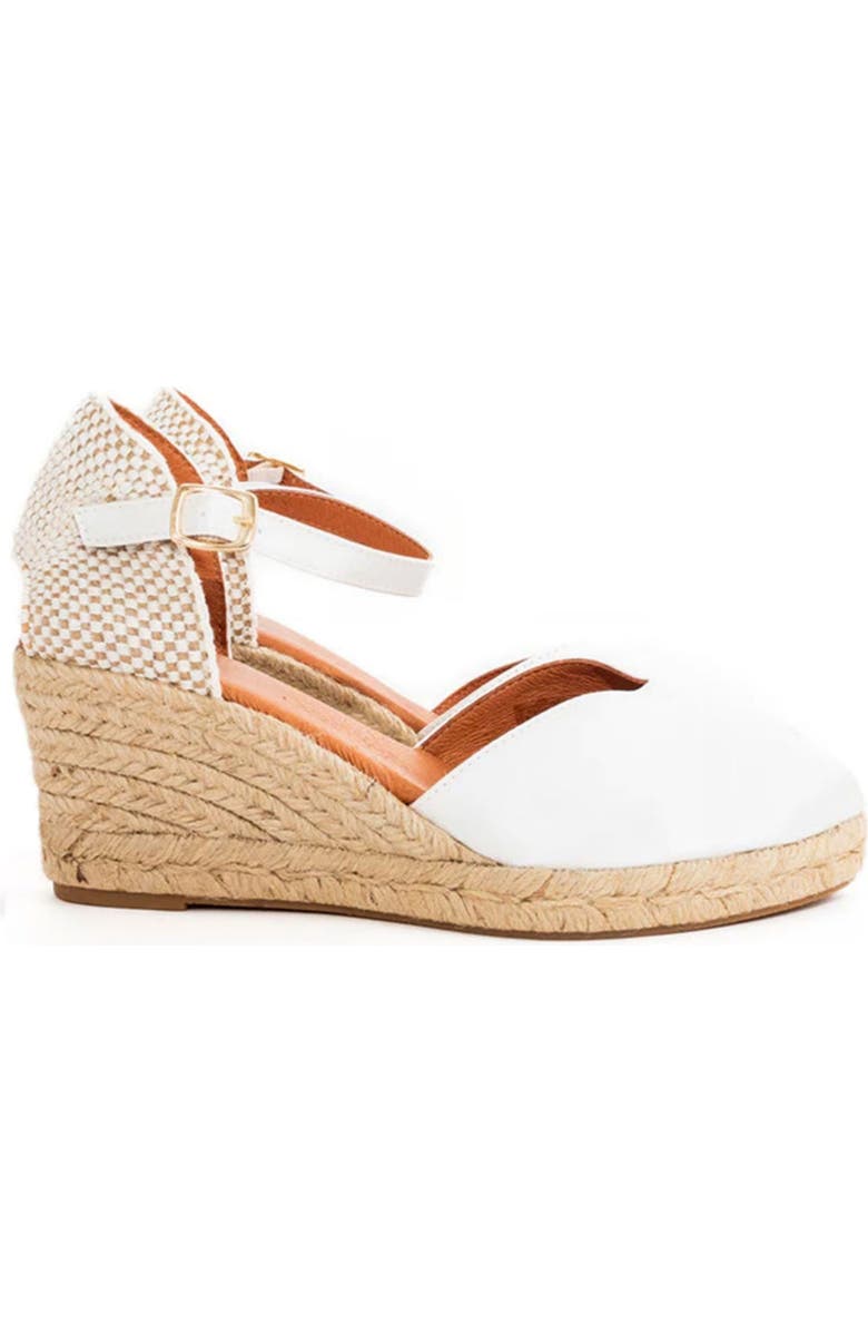 Menina Step Jimena Medium-Strap Espadrille, Main, color, White