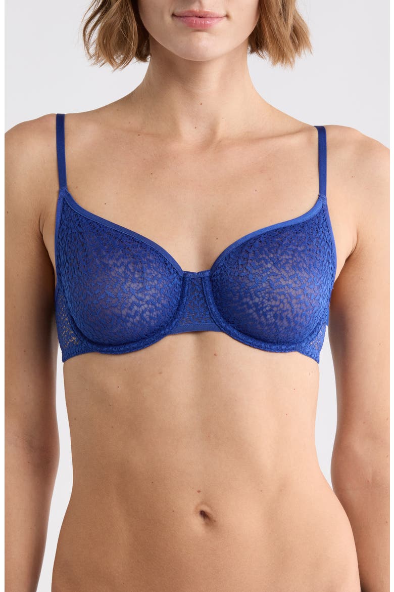 Modern Lace Unlined Demi Bra, Main, color, ATLANTIC BLUE