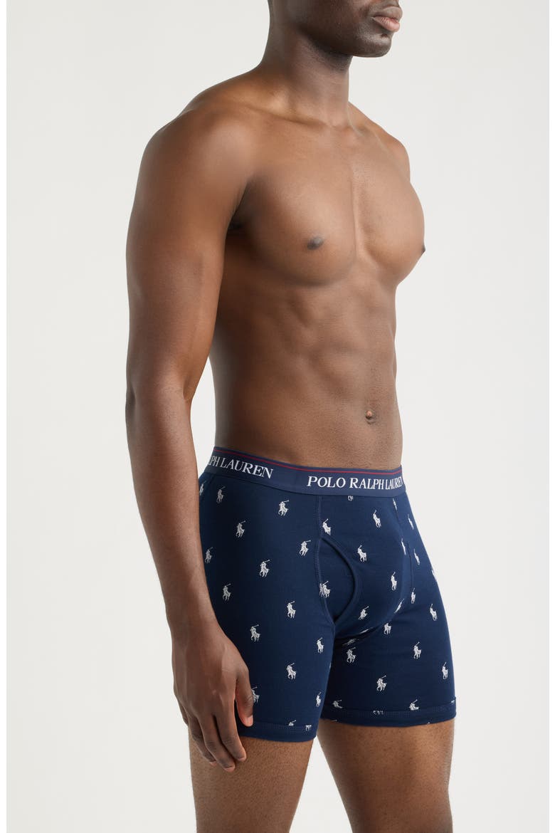 Assorted 3-Pack Classic Fit Stretch Cotton Boxer Briefs, Alternate, color, RED NAVY ROYAL
