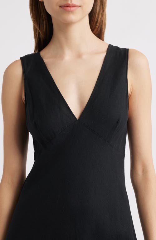 Rails Tamara Asymmetric Sleeveless Fringe Accent Dress In Black
