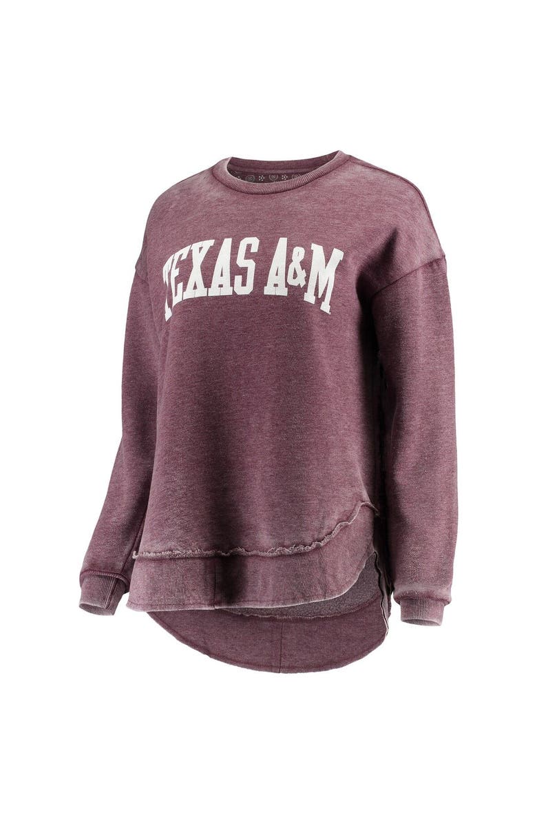 PRESSBOX Women's Pressbox Maroon Texas A&M Aggies Vintage Wash Pullover Sweatshirt, Alternate, color,
