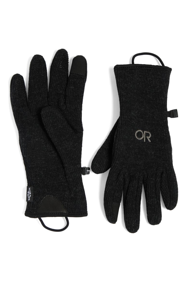 Flurry Touchscreen Compatible Wool Blend Gloves, Main, color, BLACK