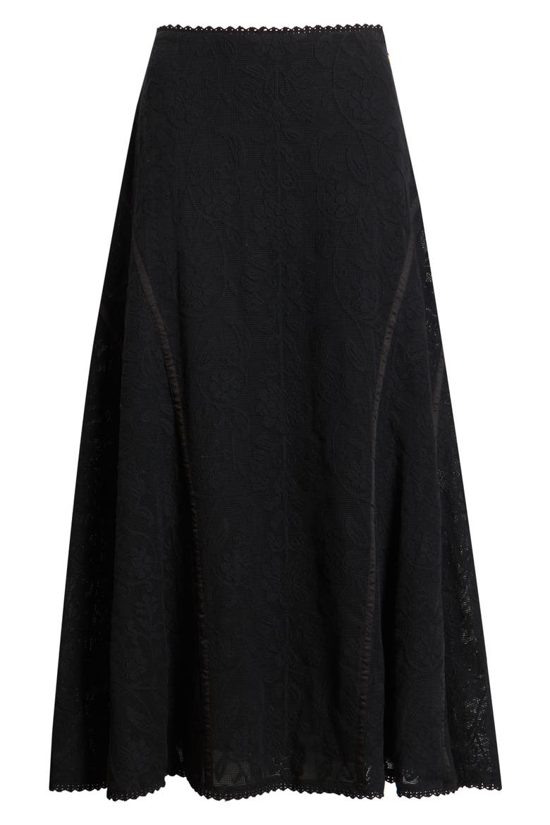 Gossamer Midi Skirt, Alternate, color, BLACK