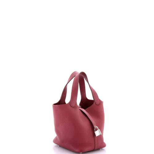 Pre-owned Hermes Hermes Picotin Lock Bag Clemence Pm In Red