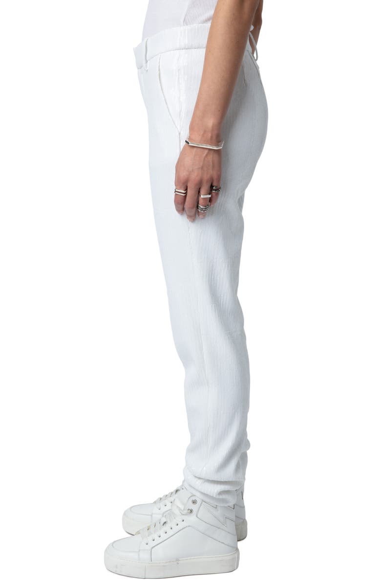 Zadig & Voltaire Prune Sequin Straight Leg Pants, Alternate, color, 