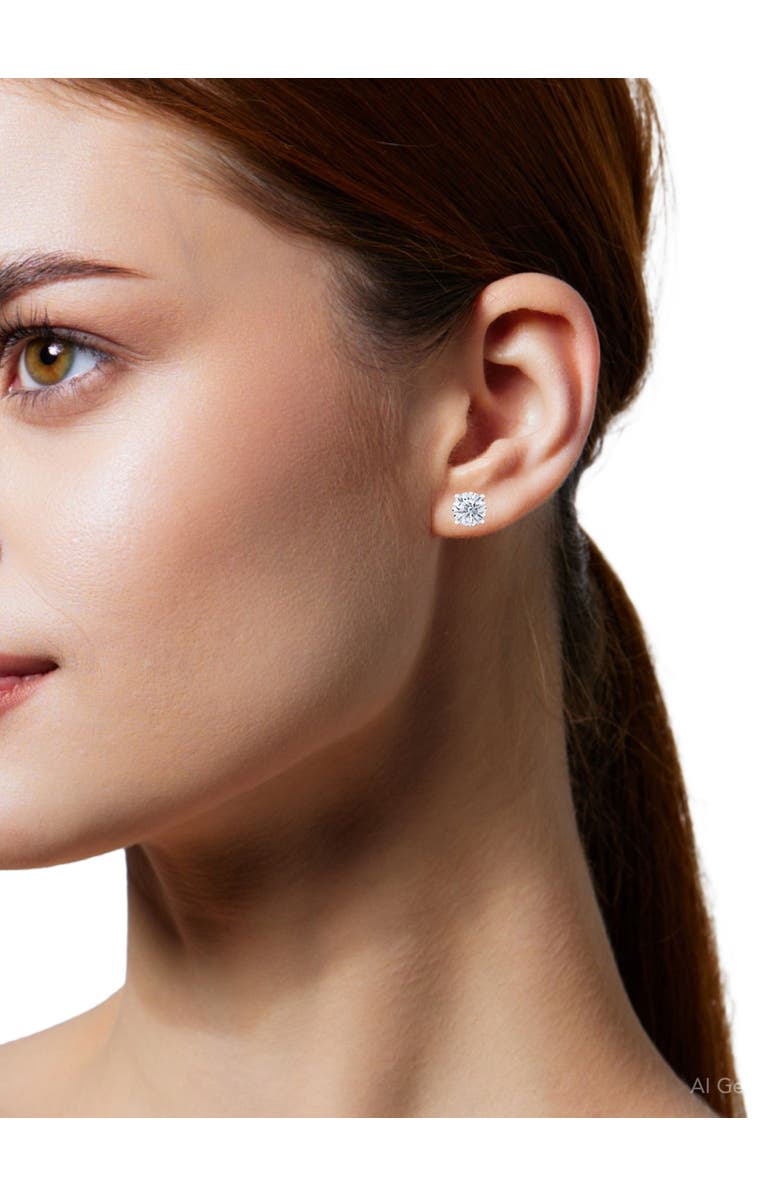 Bliss Diamond Certified 3Ct TW Diamond Studs 14k Gold Screw Backs Lab Grown, Alternate, color, 14K White Gold