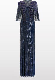 Jenny Packham Astra Sequin-Embellishment Maxi Dress