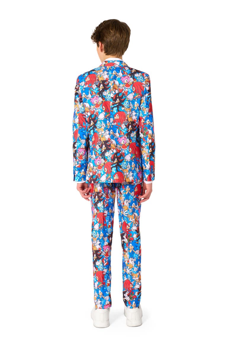 Kids' Sonic the Hedgehog™ Two-Piece Suit & Tie Set, Alternate, color, BLUE MULTI