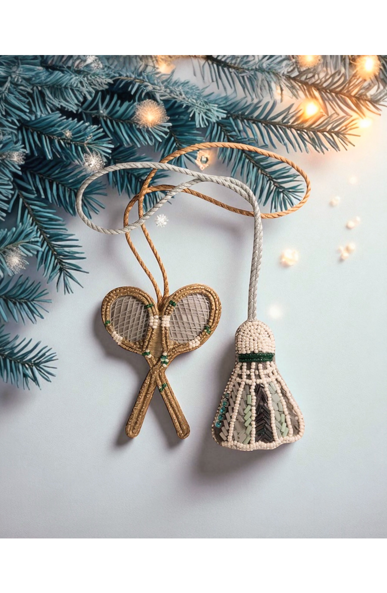 Pillowpia Badminton Ornament Set, Alternate, color, Gingerbread