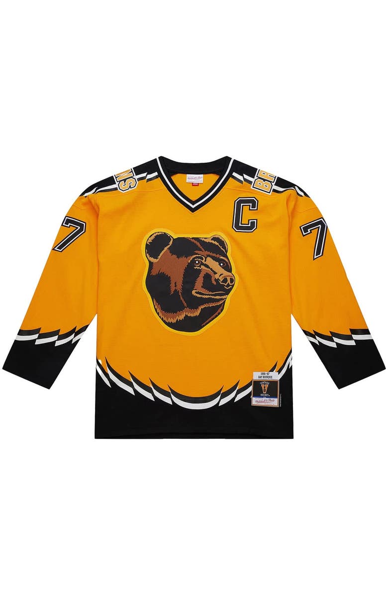 Mitchell & Ness Men's Mitchell & Ness Ray Bourque Gold Boston Bruins Big & Tall 1996-97 Blue Line 2.0 Jersey, Alternate, color, Gold