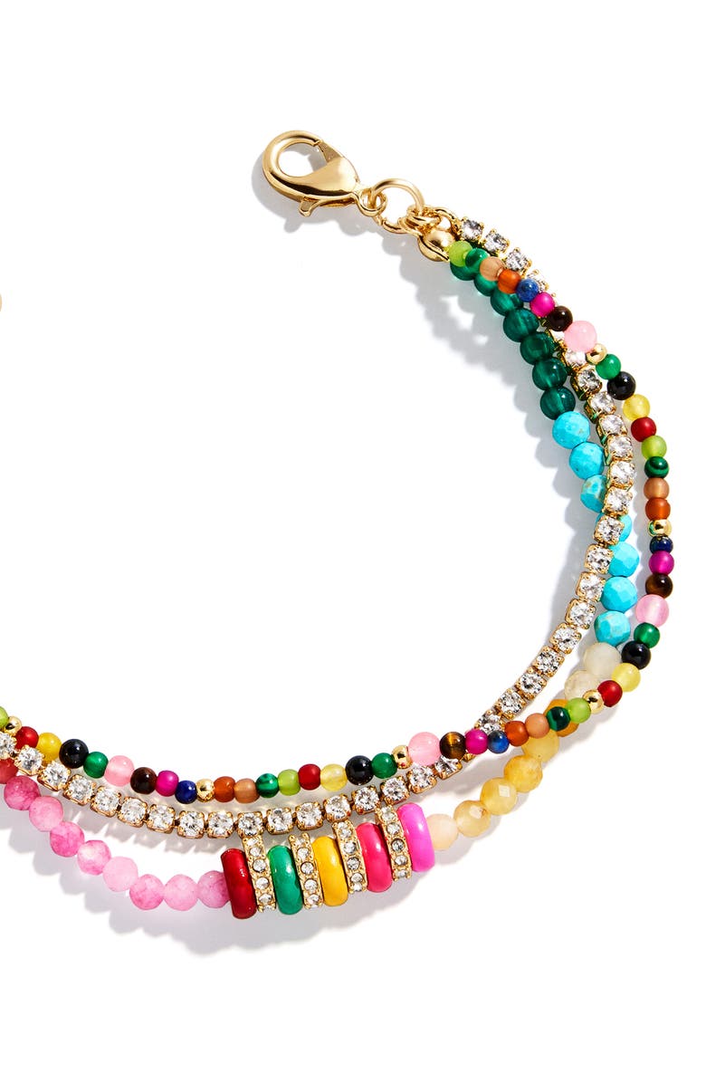 BaubleBar Rowan Semiprecious Stone Layered Bracelet, Alternate, color, Pink Multi