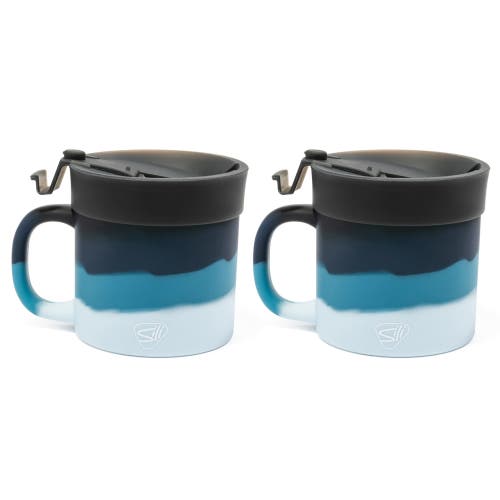 Silipint 2 Pack 16oz Silicone Coffee Mug W/ Lid, Moon Beam