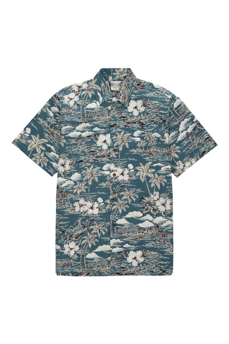 Vintage Camp Collar Shirt, Main, color, Dark Grey