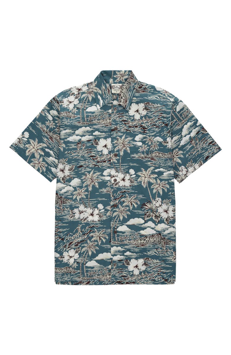 Fortela Vintage Camp Collar Shirt, Main, color, Dark Grey