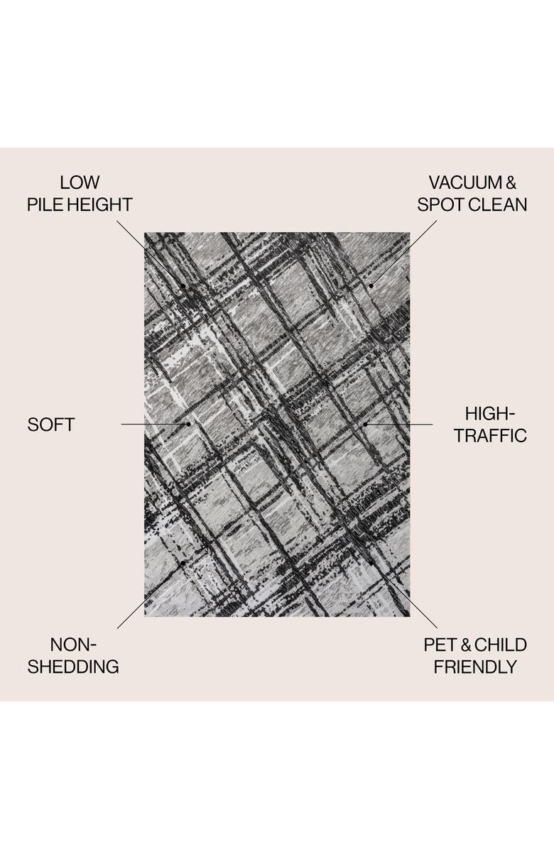 JONATHAN Y Slant Modern Abstract Area Rug, Alternate, color, Black/Gray