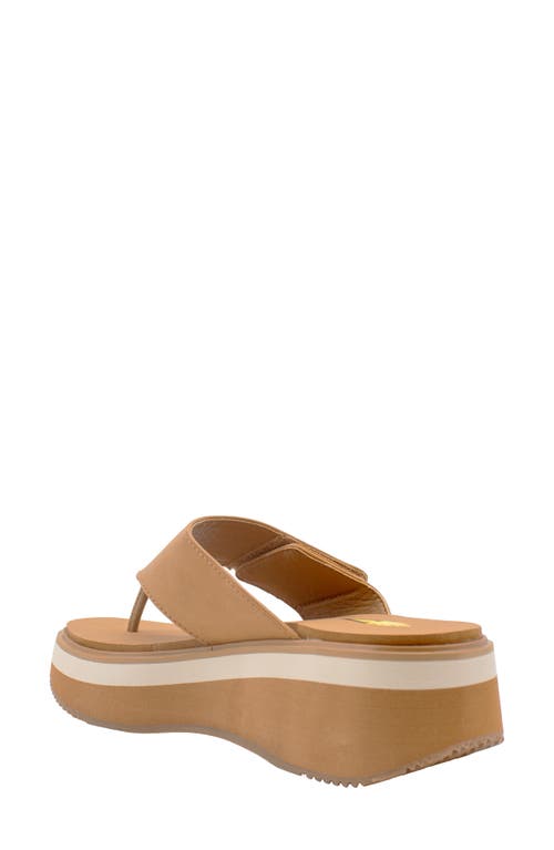 Volatile Shitake Platform Wedge Sandal In Tan