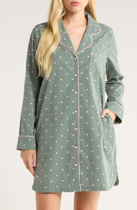 Classic Piped Cotton Nightshirt