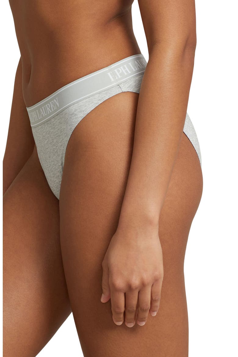 Cotton Blend Bikini, Alternate, color, HEATHER GREY