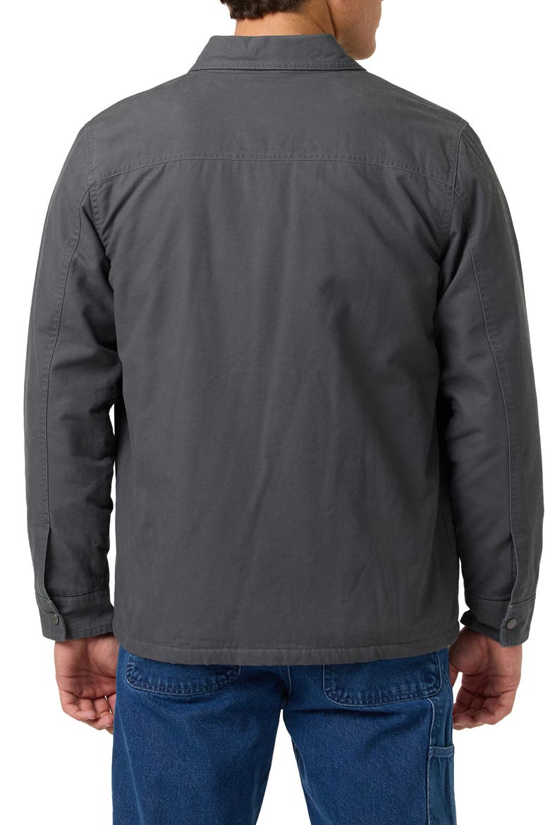 Bronsen High Pile Fleece Lined Snap-Up Canvas Jacket, Alternate, color, DARK SHADOW