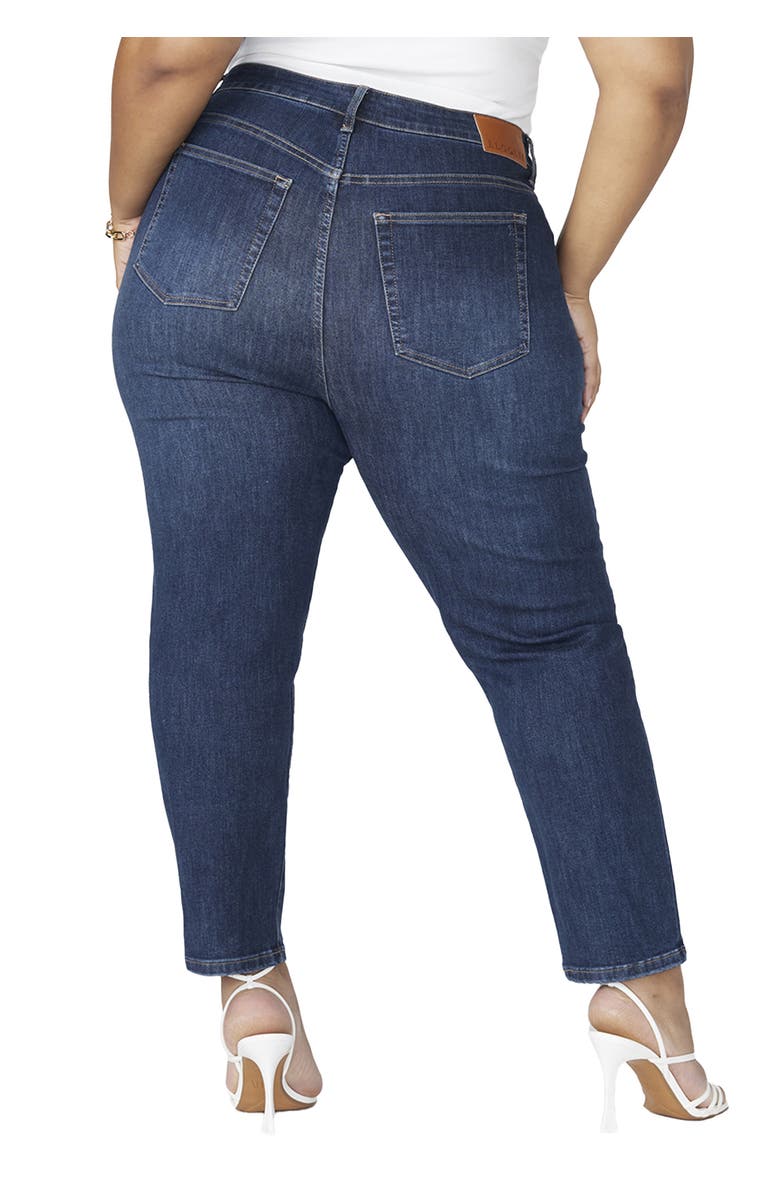 ELOQUII The Leigh Super Stretch Slim Leg Jean, Alternate, color, Dark Wash Denim