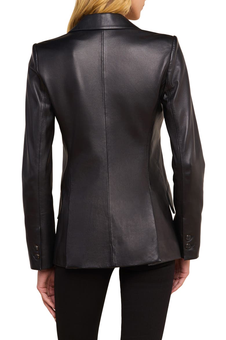 Chamberlain Leather Blazer, Alternate, color, BLACK