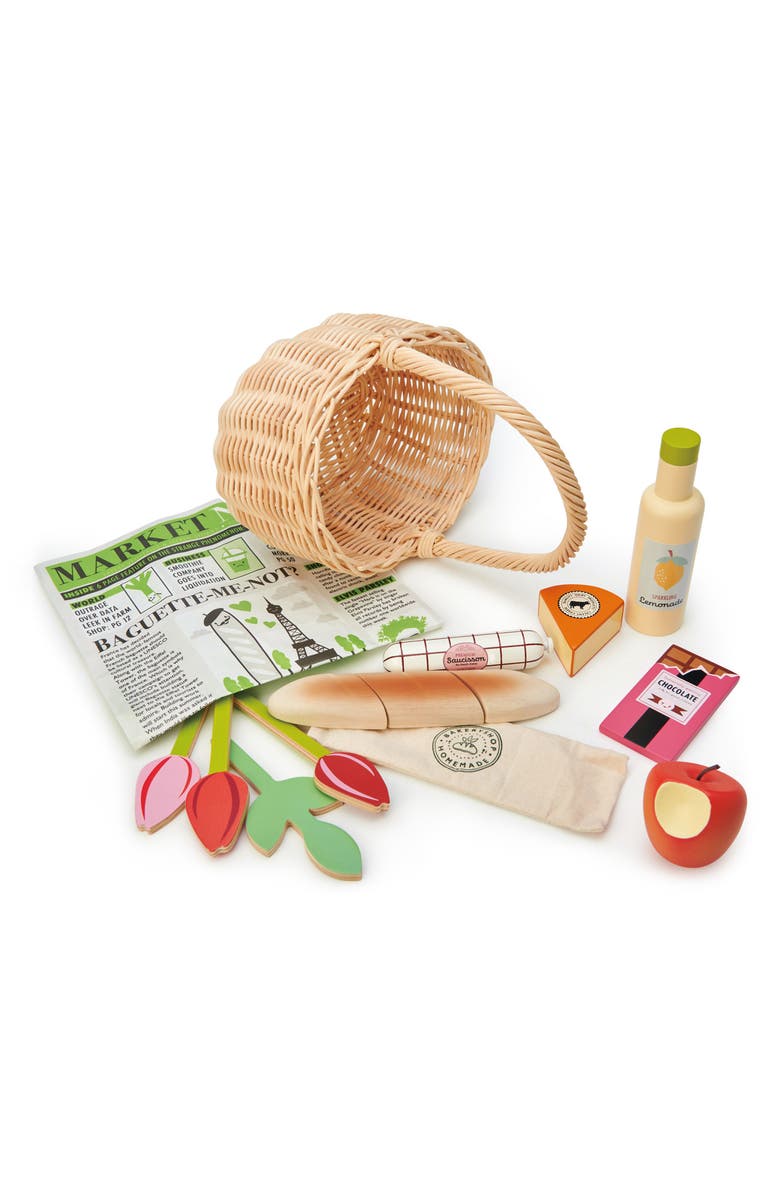 Tender Leaf Toys Wicker Shopping Basket, Alternate, color, Multi
