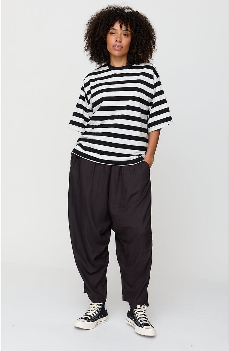 Turtledove London Organic Cotton Drape Trousers, Alternate, color, Black