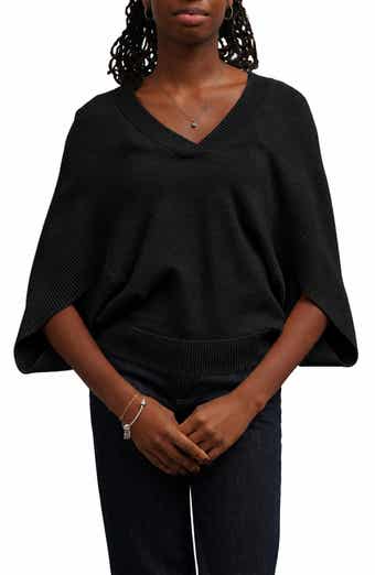 V-Neck Cape Sweater