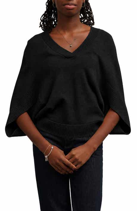 V-Neck Cape Sweater